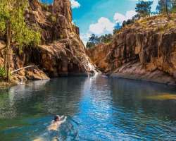 There are many things to enjoy in the park such as waterfalls, fishing, boating, swimming, croc spotting, rock art, etc.